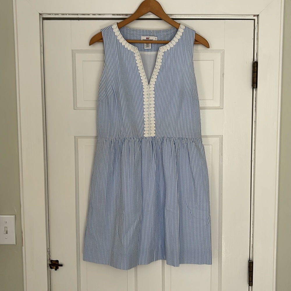 Vineyard Vines Blue and White Striped Midi Dress